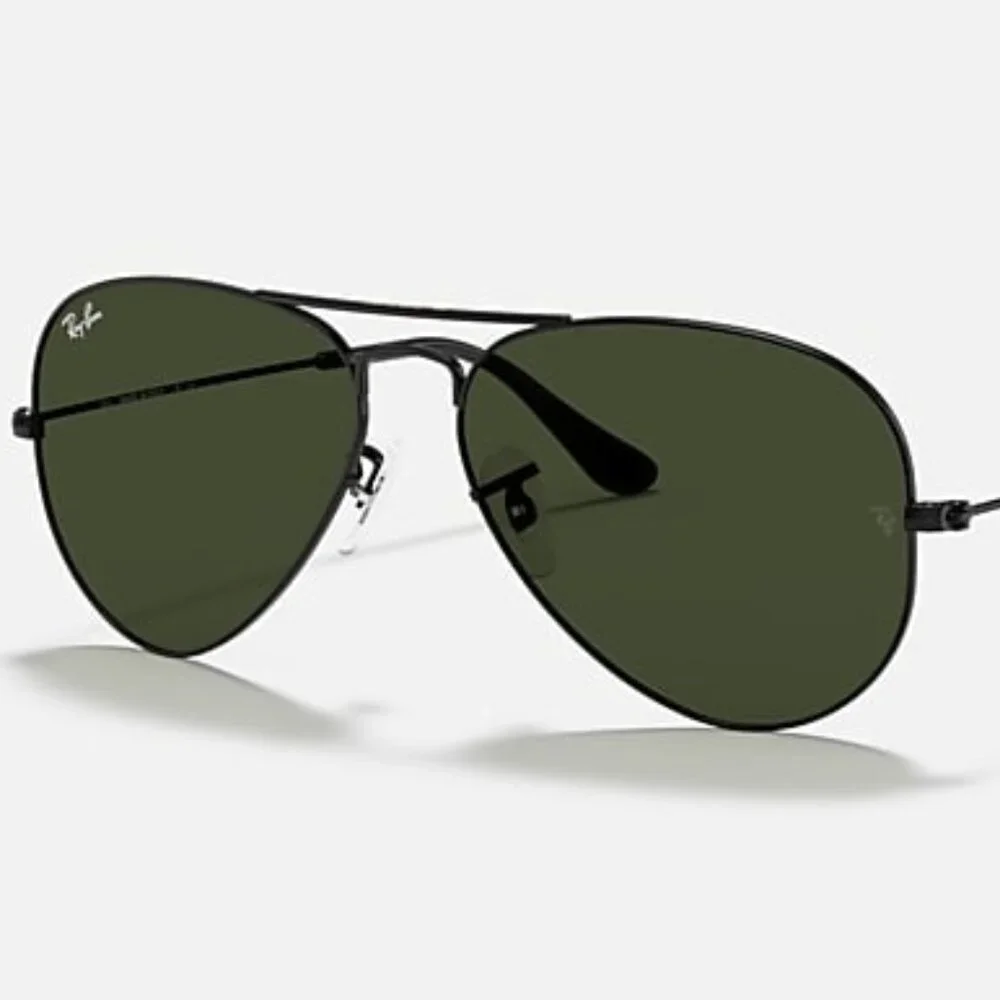 RAY-BAN Aviator Classic L2823– Polished Black Frame, G-15 Green Lenses